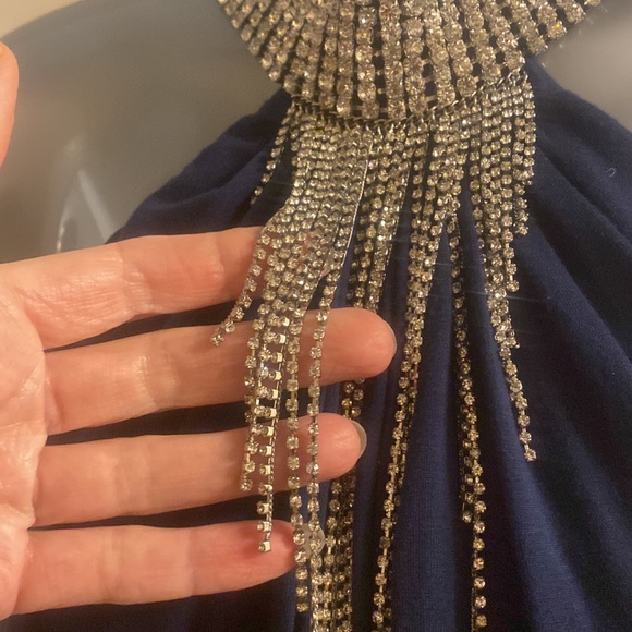 Vintage rhinestone collar halter top - Picture 4 of 6